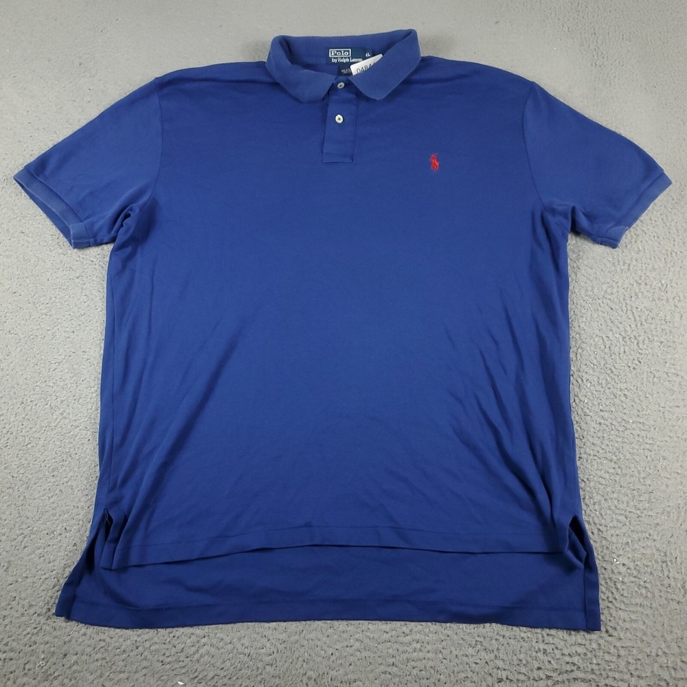Ralph Lauren Polo Shirt Mens XL Blue Pony Casual Short Sleeve *